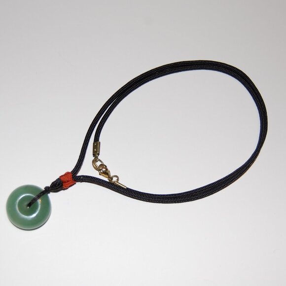 Jade Necklace,Green Jade Pendant Cord Necklace,Good Luck Necklace - Picture 4 of 4